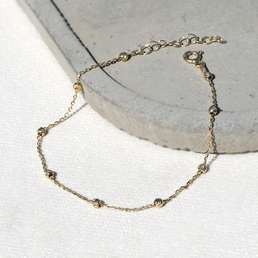 Clotho 925 Ayar Gümüş, Dorika Altın Rengi Bileklik